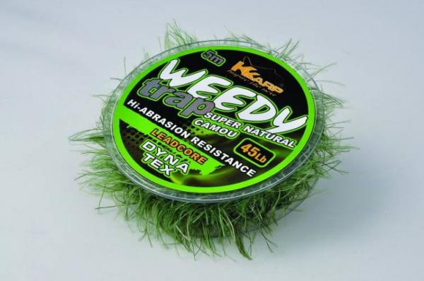 K-karp dt weedy-trap leadcore 5m natural 45lb, fonott előkezsinór