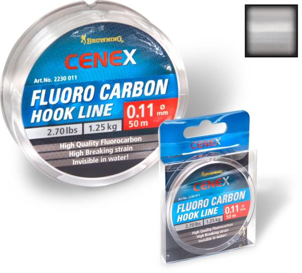 Browning cenex fluoro carbon hook line 50m 0,17mm 2,95kg,6,50lbs átlátszó fluorokarbon zsinór