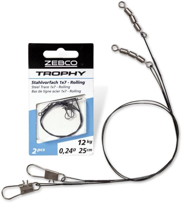 Zebco trophy 1x7 - forgóval 25cm 9kg 2db drótelőke