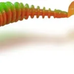 1,5g 5,5cm neon zöld zebco magic trout t-worm twister sajt 6darab - Image 2