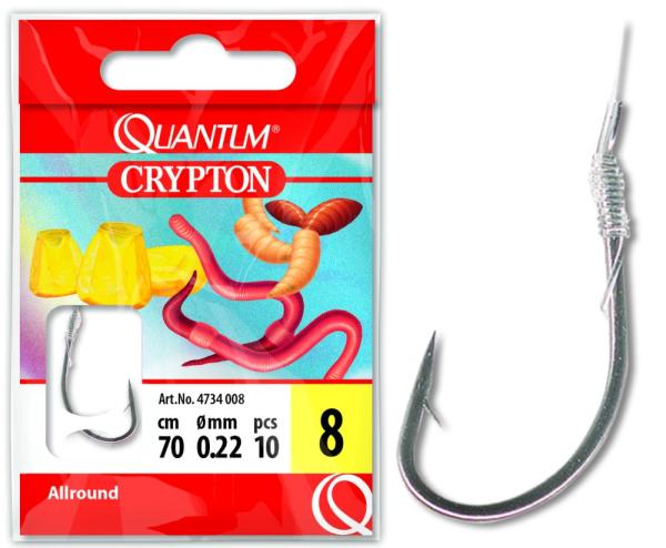 #14 quantum crypton allround előkötött horog black nikkel 0,16mm 70cm 10darab