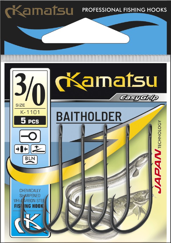 Kamatsu kamatsu baitholder 2/0 black nickel ringed
