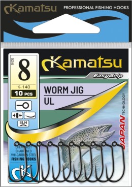Kamatsu kamatsu worm jig ul 8 black nickel ringed