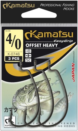 Kamatsu kamatsu offset heavy 4/0 black nickel ringed