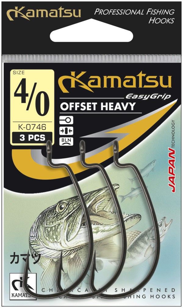 Kamatsu kamatsu offset heavy 4/0 black nickel ringed