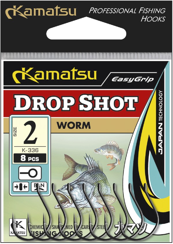 Kamatsu kamatsu worm drop shot 4 black nickel ringed