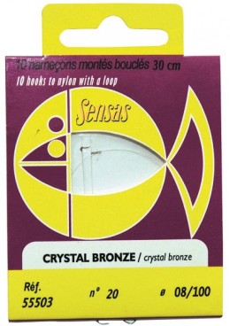 Előkötött horog crystal bronze 30cm 14/0,14 10db
