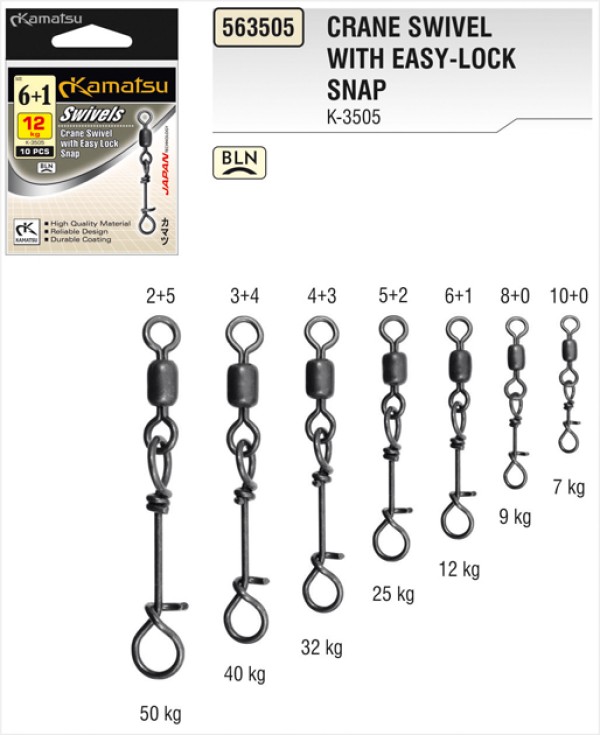 Kamatsu crane swivel with easy - lock snap 2+5bln 50kg k-3505