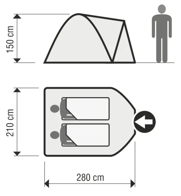 Konger tent 6 with overwrap 280x210x150 - Image 2