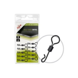 Carp Zoom CZ Bojlis nagy karikával ellátott gyorskapocs, #4 mm, matt fekete, 10 db