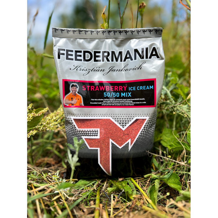 Feedermánia groundbait 50/50 mix strawberry ice cream (epres fagyi) etetőanyag