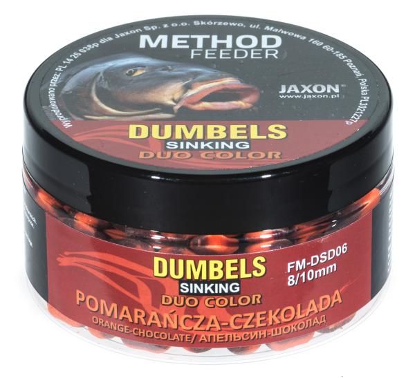 Jaxon dumbels duo color sinking method feeder narancs/csoki 50g 8/10mm wafter
