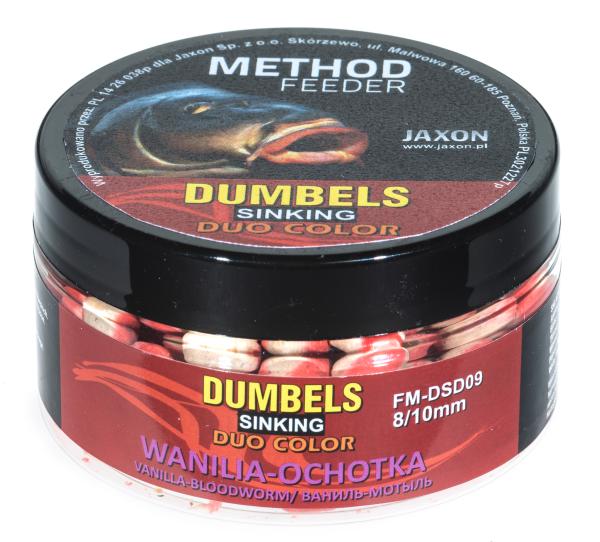 Jaxon dumbels duo color sinking method feeder vanília/bloodworm (szúnyoglárva) 50g 8/10mm wafter