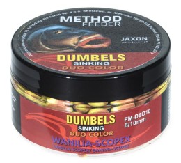 Jaxon dumbels duo color sinking method feeder vanília/scopex 50g 8/10mm wafter