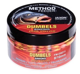 Jaxon dumbels duo color sinking method feeder pineapple/tutti-frutti/strawberry (ananász-tutti-frutti-eper) 8/10mm