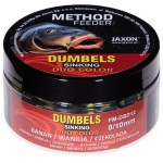 Jaxon dumbels duo color sinking method feeder banana/vanilla/chocolate (banán-vanília-csoki) 8/10mm