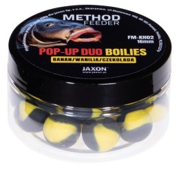 Jaxon pop-up duo-boilies method feeder banana/vanilla/chocolate (banán-vanília-csoki) 40g 16mm