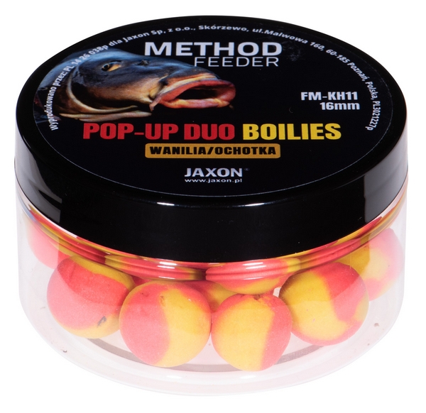 Jaxon pop-up duo-boilies method feeder vanilla/bloodworm (vanília-szúnyoglárva) 40g 16mm