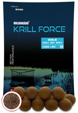 Haldorádó krill force boilie long life 30 mm - krill hot spicy (krill-csípős fűszer) etető bojli