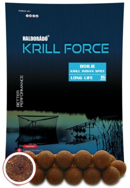 Haldorádó krill force boilie long life 16 mm - krill indian spice etető bojli