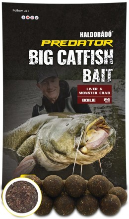 Haldorádó catfish bait boilie 24+ - liver (máj) -and- monster crab etető bojli
