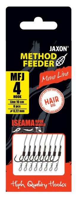 Jaxon method feeder hooks 10 0,20mm feeder előkötött horog