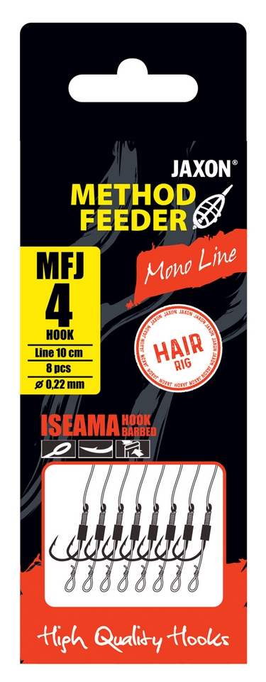 Jaxon method feeder hooks 10 0,20mm feeder előkötött horog