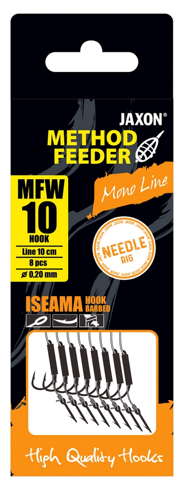Jaxon method feeder hooks 12 0,20mm feeder előkötött horog