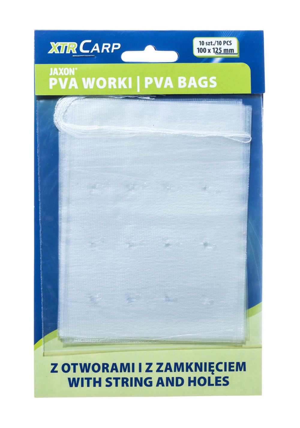 Jaxon pva bag with string and holes 100x125mm pva tasak lyukakkal