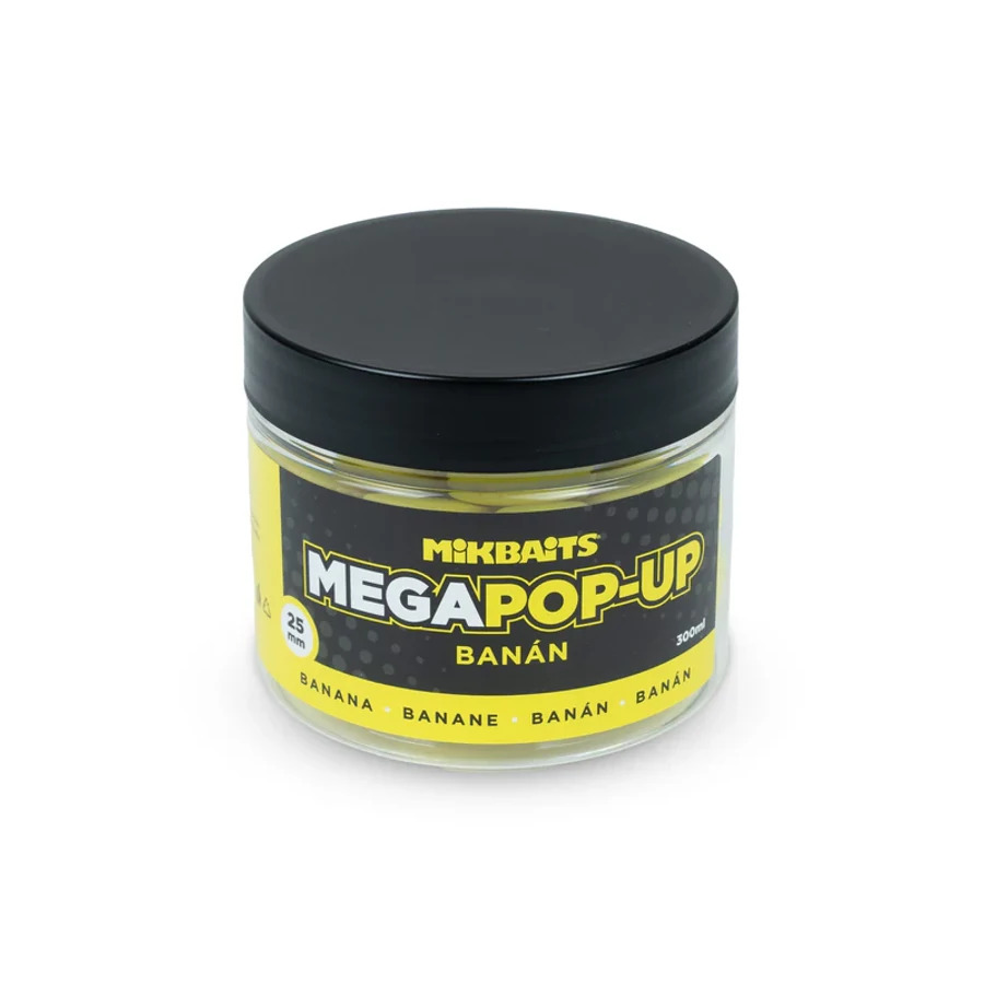 Mikbaits mega fluo pop-up 300ml - banana (banán) 25mm