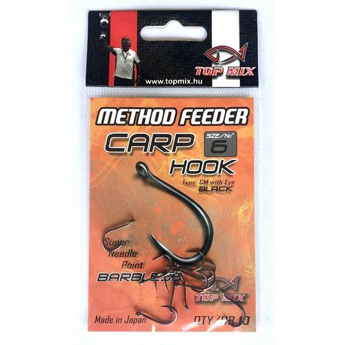 TOP MIX Method Feeder Carp Hook horog Barbless #8