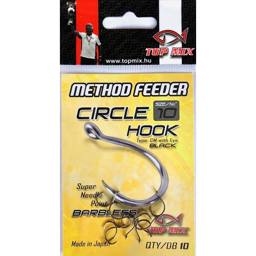 TOP MIX Method Feeder Circle Hook horog Barbless #10