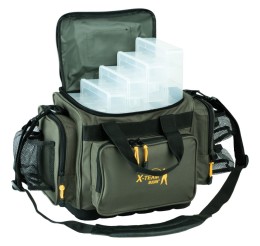 Jaxon fishing team bag + 5 boxes 47/27/30cm pergető táska