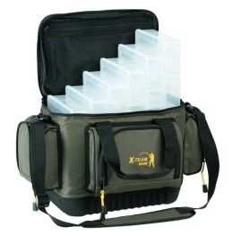 Jaxon fishing team bag + 6 boxes 47/30/27cm pergető táska