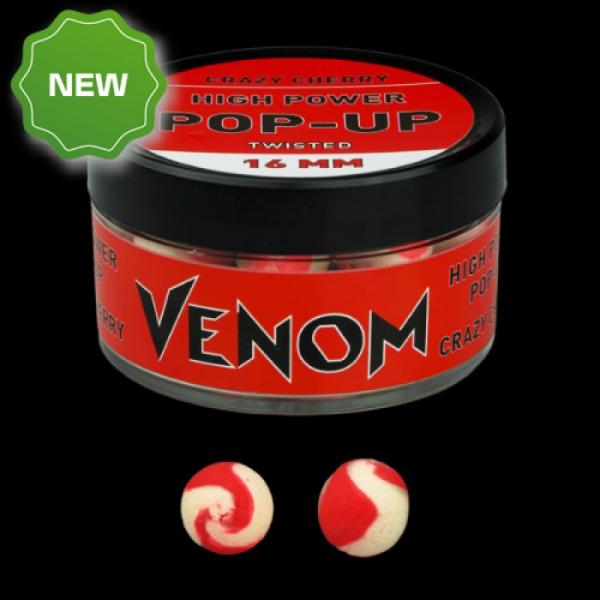 Feedermánia venom high power pop-up twisted boilie 16 mm crazy cherry (csípős. fűszeres meggy)