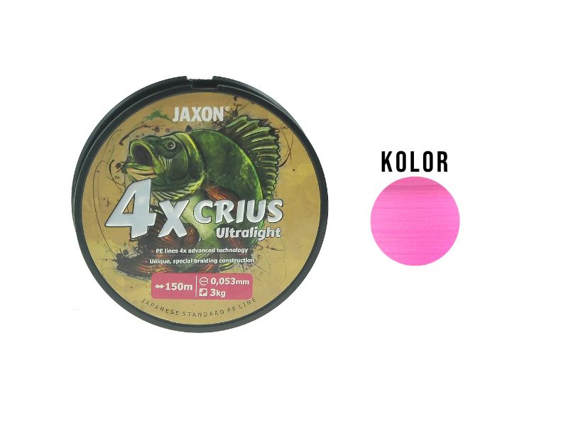 Jaxon crius 4x ultralight pink 0,053mm 150m fonott zsinór
