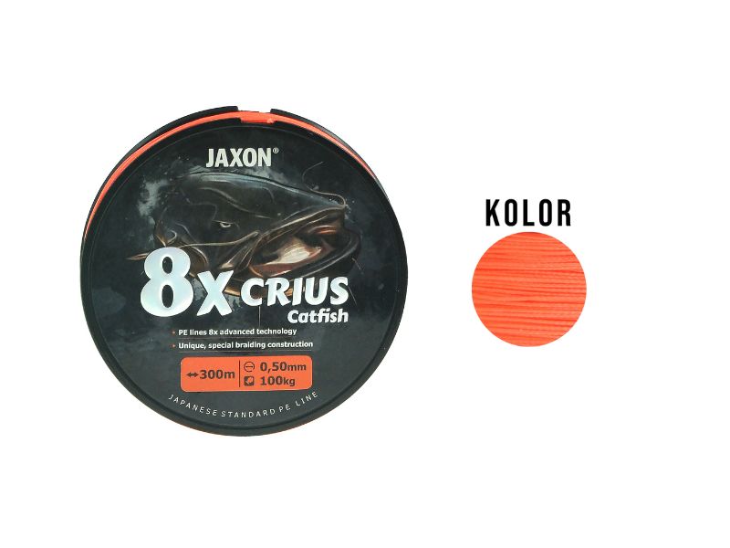 Jaxon crius 8x catfish orange 0,40mm 300m fonott nagyhalas zsinór