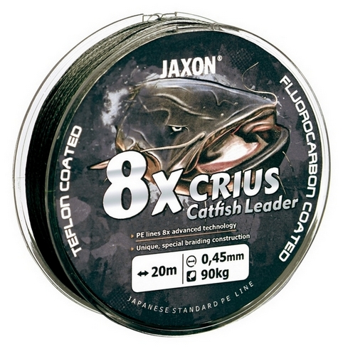 Jaxon crius 8x catfish leader black braided line 0,65mm 20m fonott előkezsinór