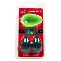 CARP EXPERT PRO METHOD XL 40G+40G TÖMKÖDŐVEL GO GREEN CINK ÖTVÖZET