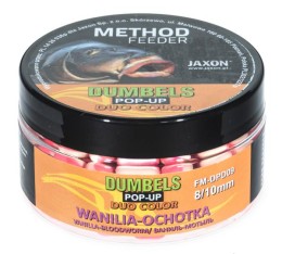 Jaxon dumbels duo color pop-up method feeder vanilla/bloodworm (vanília-szúnyoglárva) 30g 8/10mm