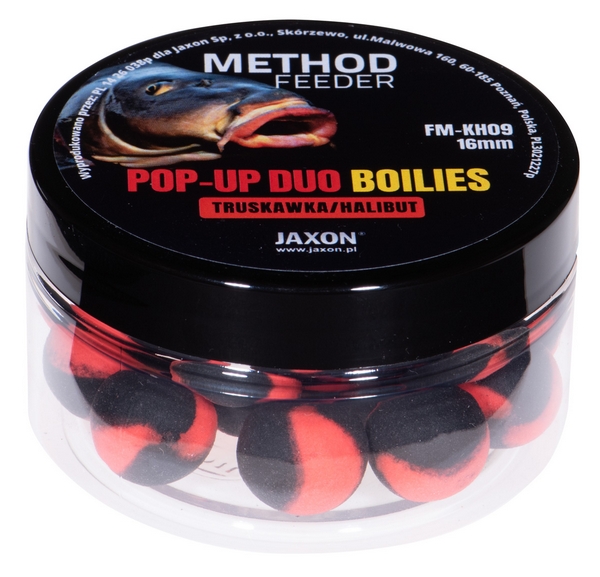 Jaxon pop-up duo-boilies method feeder strawberry/halibut (eper-halibut) 40g 16mm