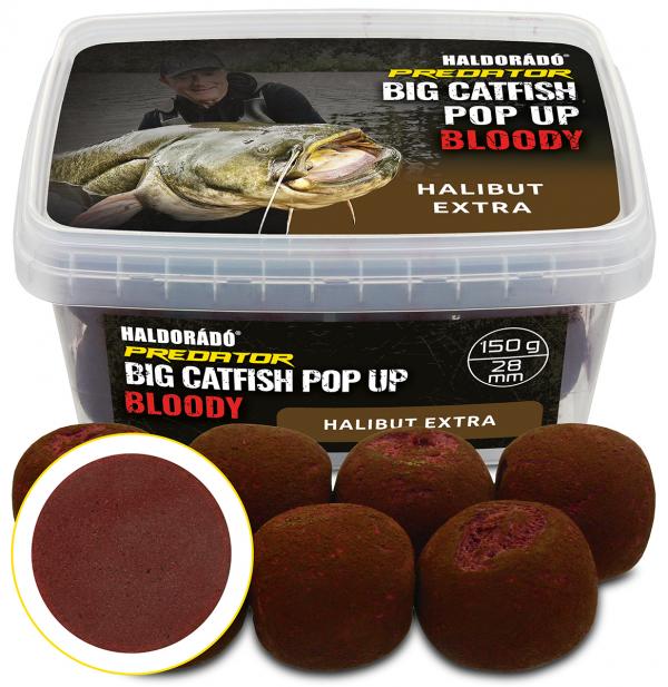 Haldorádó catfish pop up bloody - halibut extra 28 mm horogcsali