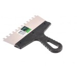 MTX 200mm 8x8mm fogazott spatulya rozsdamentes, műanyag nyéllel