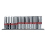 MTX 8-19mm 3/8 hatlapfejű dugókulcs készlet 10db