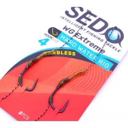 SEDO WG Extreme Barbless Hard Water Előkötött Bojlis Előke - 6