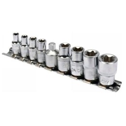 YATO 9 részes külső torx szett 1/4:E5-E8,3/8:E10-E16 dugókulcs készlet