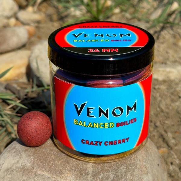 Feedermánia venom balanced boilies crazy cherry (csípős, fűszeres-meggy) 24 mm horogcsali