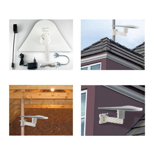 Home FZ 56 DVB-T/T2 kültéri antenna erősítővel, 56 dB, FM, VHF, UHF, rádió- és TV-adások vétele, hálózati adapteres tápellátás - Image 2