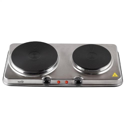 Home HG R 04SS hordozható elektromos főzőlap, dupla, teljesítmény 1000 W + 1500 W, ∅15 cm + ∅18 cm főzőfelület, rozsdamentes készülékház - Image 2