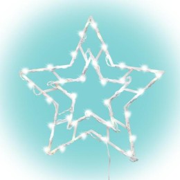 Home KID503WW csillag ablakdísz, kül- és beltéri kivitel, 35 db melegfehér LED, 2 tapadókorong, fehér tápkábel, 33 x 28 cm